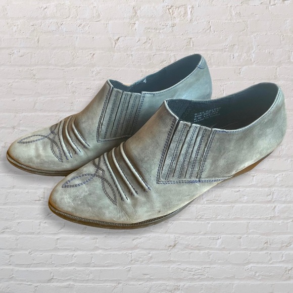 Aldo Leather Cowboy Ankle Booties Grey - Picture 2 of 10